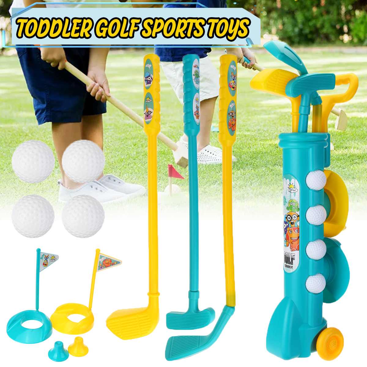 1 Set Mini Plastic Golf Speelgoed Kind Golf Sport Game Professionele Kids Kinderen Thuis Outdoor Indoor Kleine Golf Club Party training