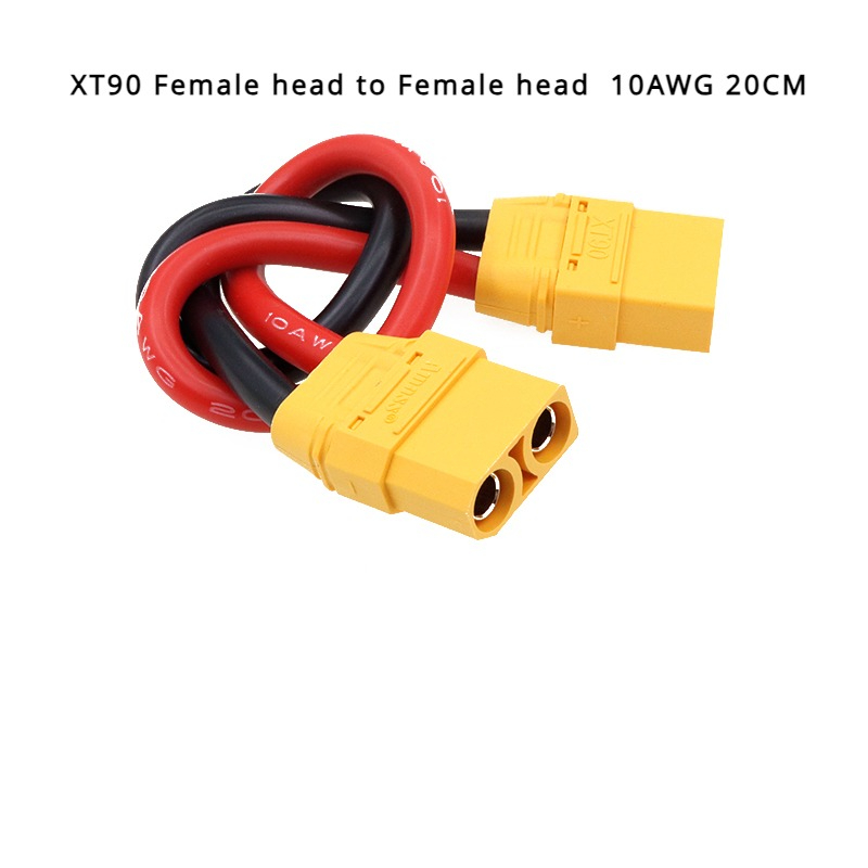 1/5 stk./parti 10/20/30cm uav ledningsnettilbehør,  xt90 han- og hunstik med 10 awg silikone fleksibelt ledningsstik: Hvid / Under 5 stk