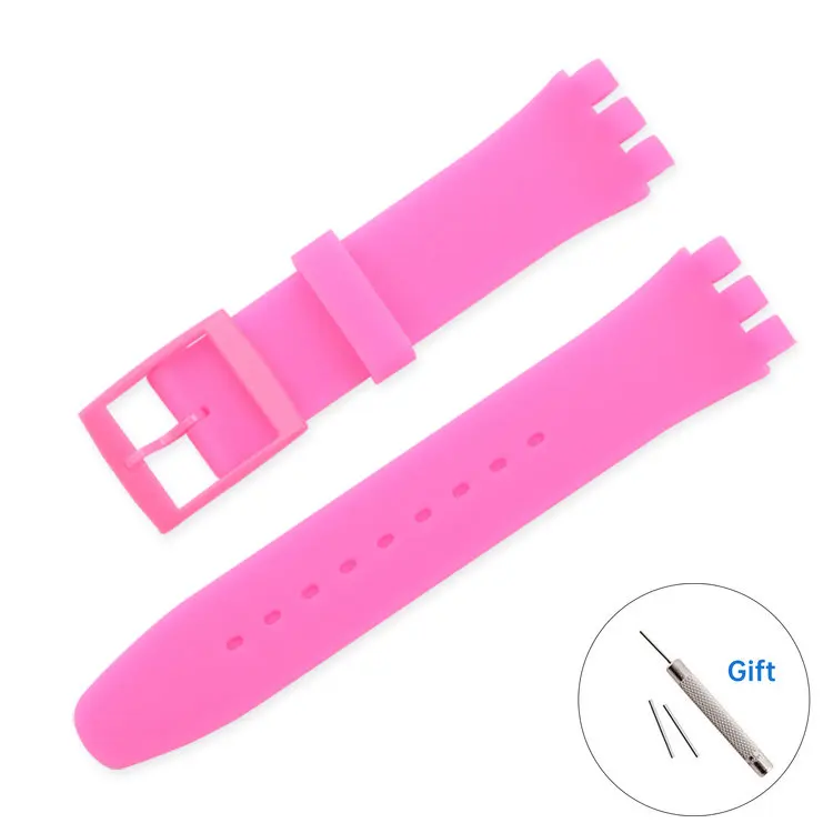 Correas de reloj de resina para hombre, accesorios, pulsera deportiva de goma resistente al agua, correa de silicona de 16, 17, 19, 20mm para Swatch GW164 GB274