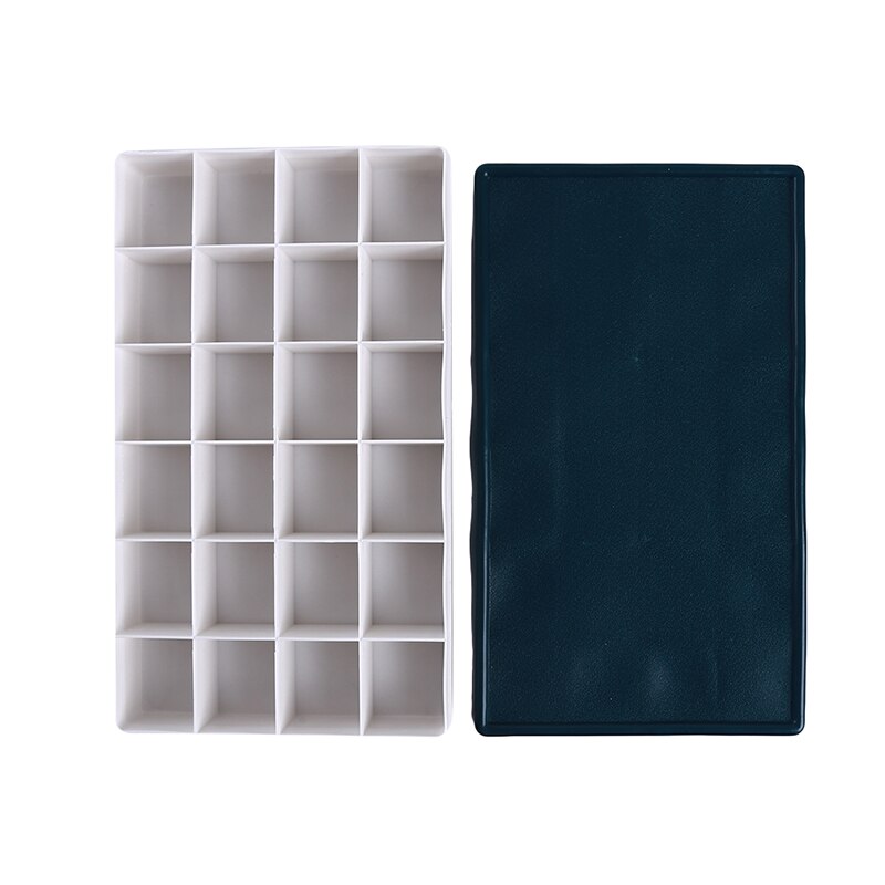 24 Grid rectangle palette folding painting watercolor art tool art palette flip lid paint box