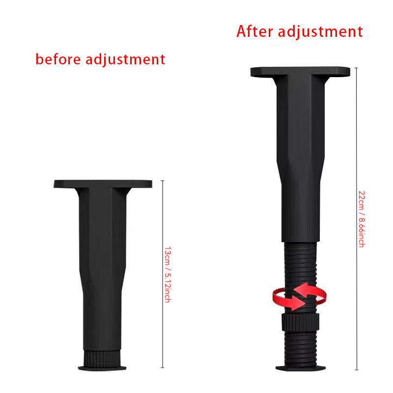 Patas de soporte para muebles, trípode extensible de altura ajustable para herrajes para muebles, adecuado para camas, sofás y mesas, 4 Uds.: Cromado brillante