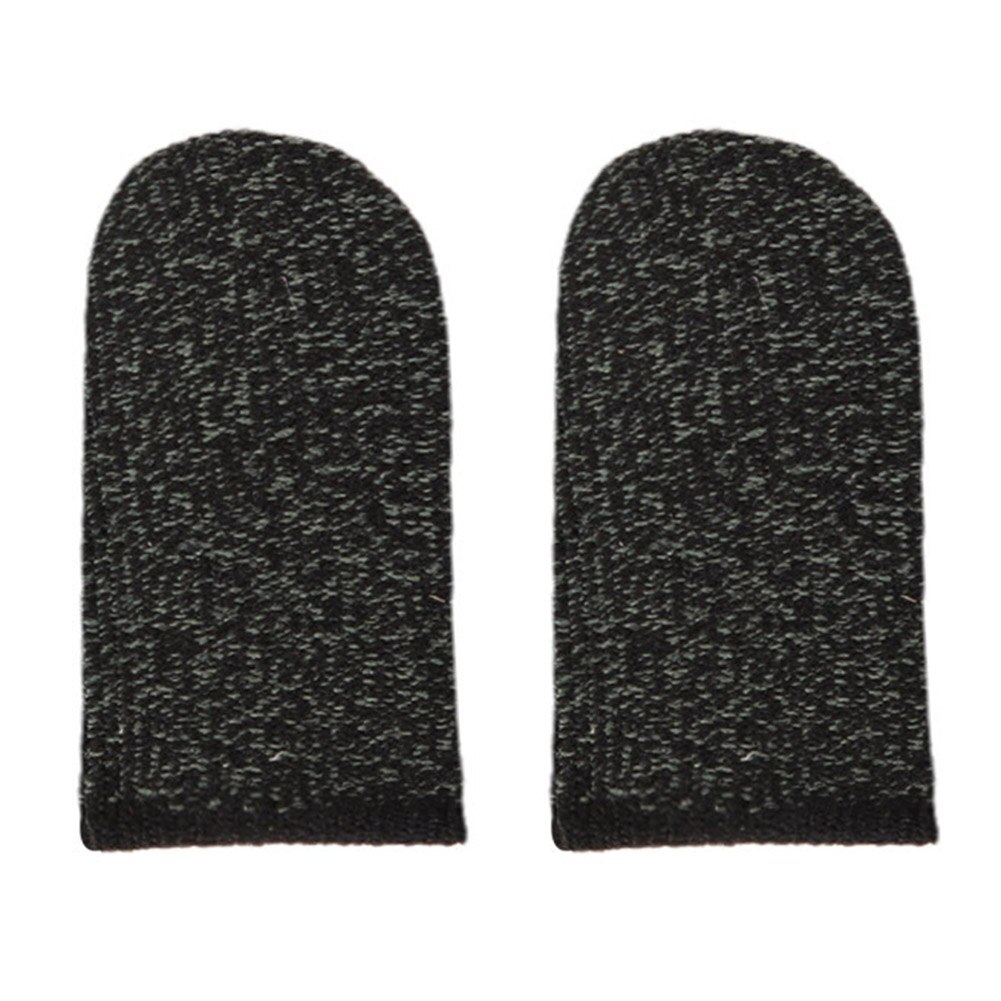 Gaming Nylon Duim Touch Mouw 1 Paar Gaming Vinger Duim Mouw Handschoenen Ademend Game Controller Vinger Covers: copper fiber-Black