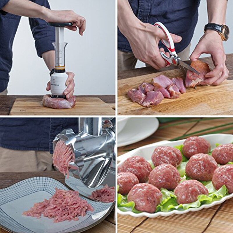 Abs + Rvs Vleesvermalser Naald Bbq Vlees Injector Marinade Smaak Spuit Staal Steak Vlees Injector Keuken Gereedschap