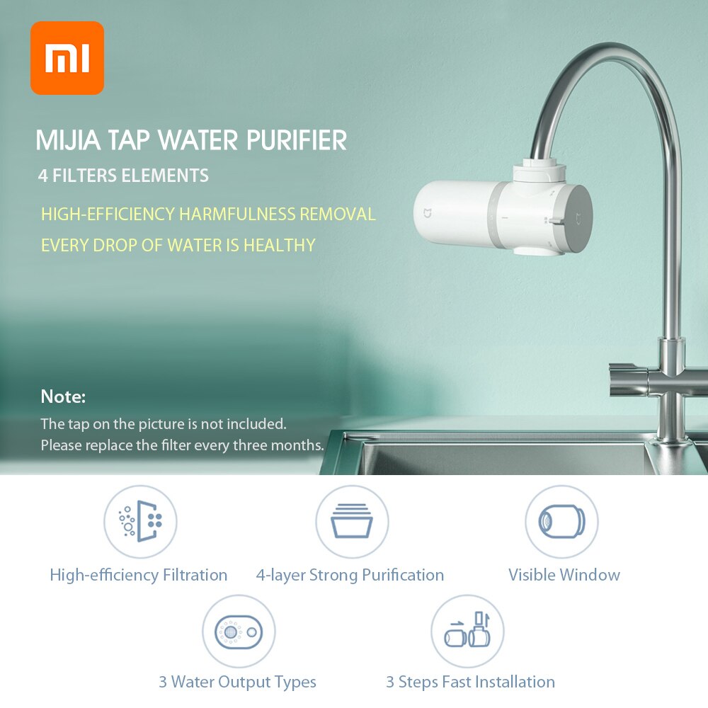 Xiaomi mijia ledningsvandsrenser mul 11 vandhane køkken vandfilter gourmet filtreringssystem toilet ledningsvandsrensning