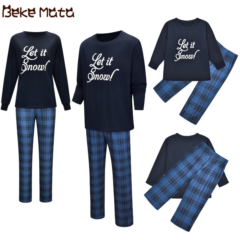 Familie kerst pyjama's, bijpassende familiekleding, lange mouwen, briefprint, familielook, moeder dochter, vader zoon, bijpassende pyjama's