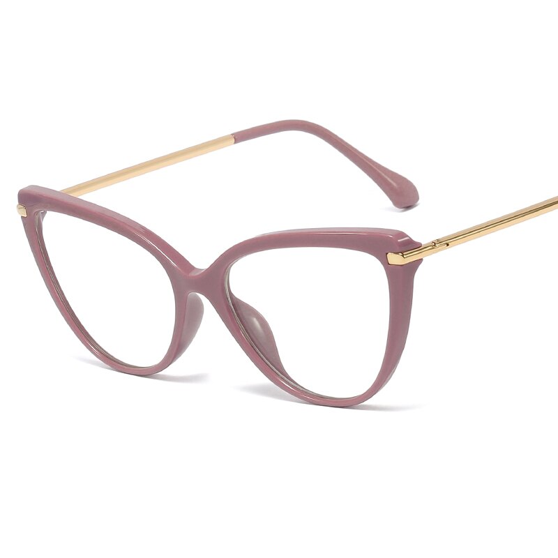 Gafas ópticas de ojo de gato para mujer, lentes transparentes , Marcos a la , antideslumbrantes, Negro, Rojo, rosa y blanco: C4