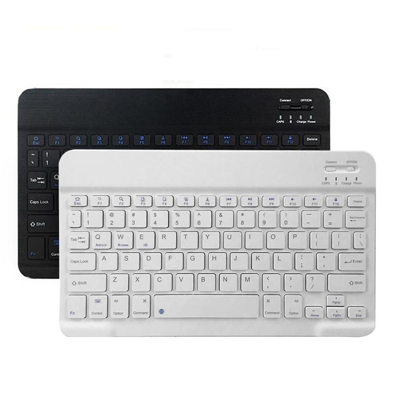 Slim Portable Mini Wireless Bluetooth Keyboard for IOS Android Tablet PC Windows Noiseless Ergonomic Keyboard for PC Ablet Phone: white-7Inch