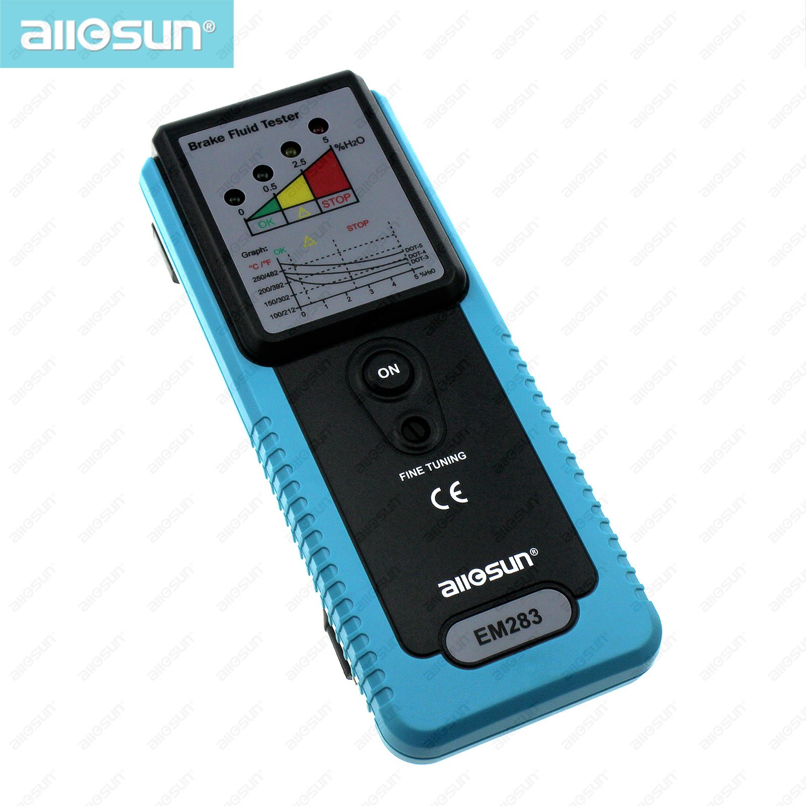 all-sun EM283 Auto Brake fluid tester car Brake tester handheld truck brake tester LED 180 degree pucker build in buzzer