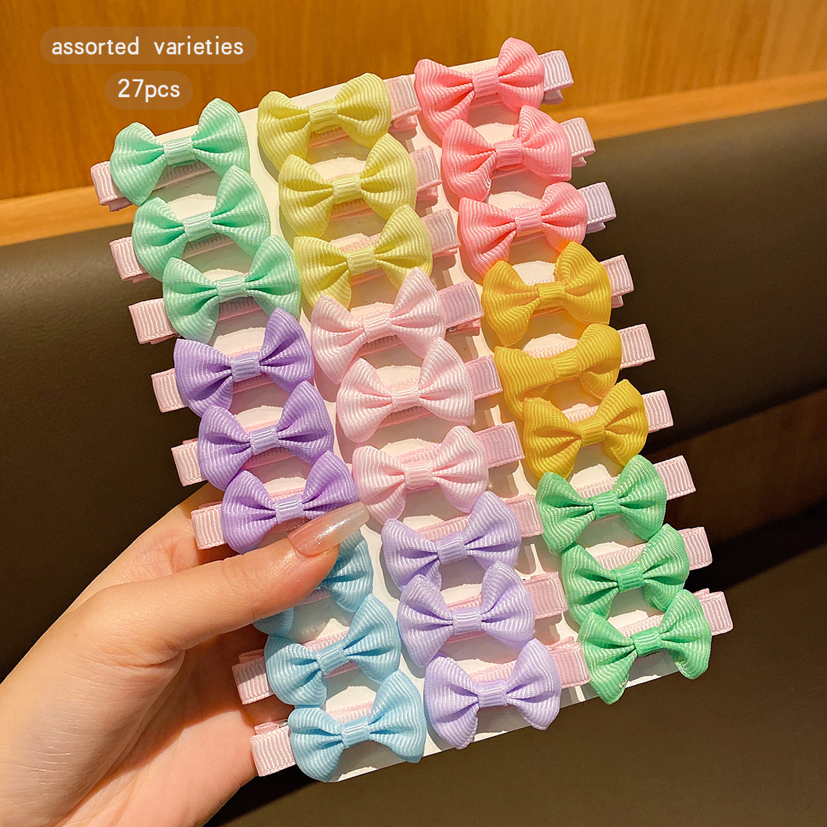 30 pinces à cheveux en tissu à nœud aléatoire coloré adaptées à un usage quotidien comme accessoires pour cheveux: Rose