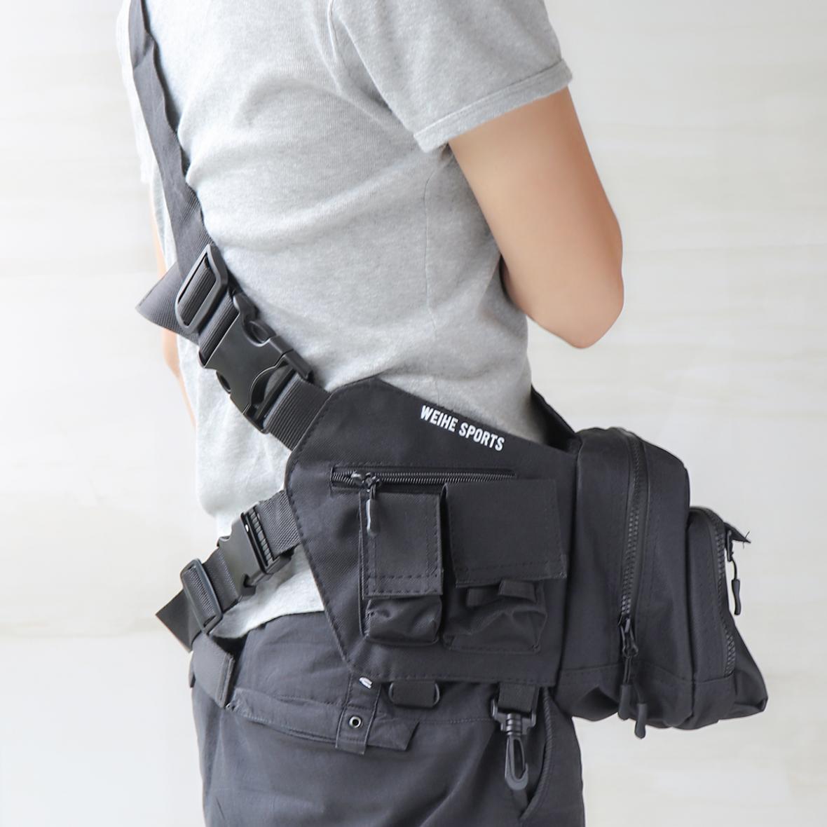 Bolsa de cintura de mensageiro de 3 camadas, grande capacidade, durável, de nylon, à prova d'água, para isca de pesca, equipamento de pesca, bolsa para armazenamento