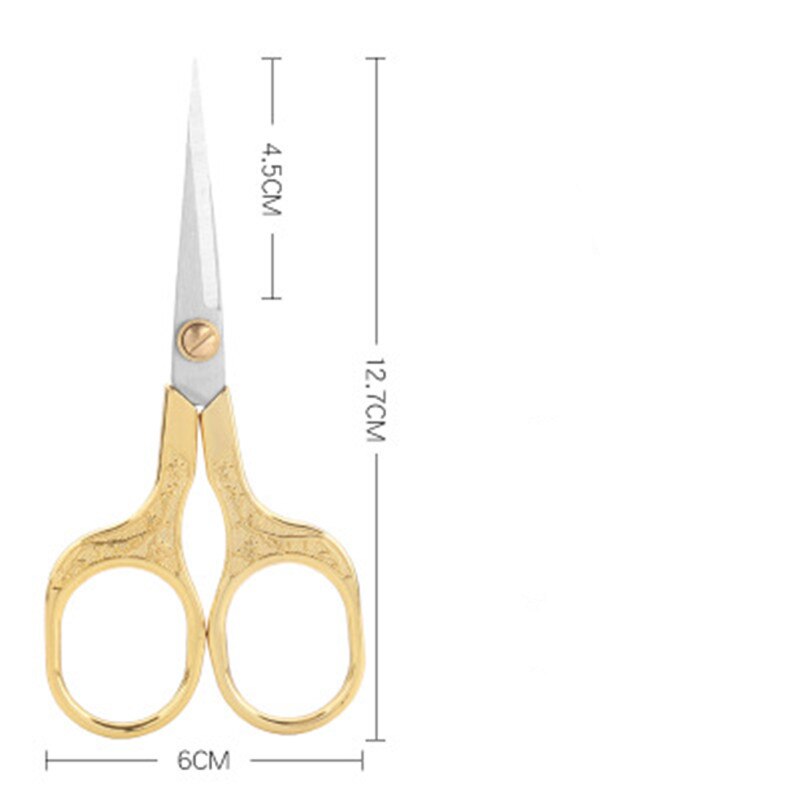 Rvs Vintage Schaar Naaien Stof Cutter Draad Borduurwerk Schaar Op Maat Schaar Gereedschap Voor Naaien Scharen: Goud