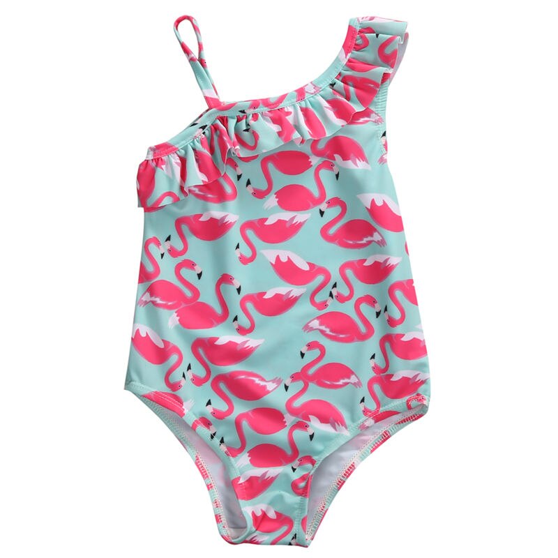 låve jenter hel badedrakt pjokk baby badetøy låve flamingo badedrakt av skulderen badetøy badedrakt