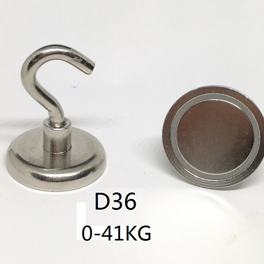 N42 magnetiska krokar stark neodym fiskemagnet hållare ndfeb grytmagnet krokar dia 16mm-60mm: Dia 36mm