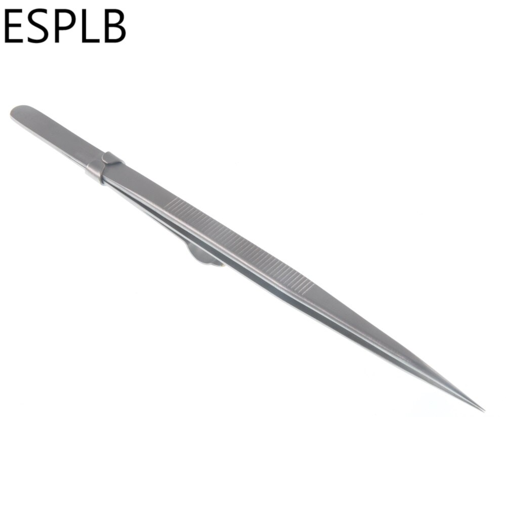6'' Lock Tweezers Precision Slide Straight Tip Tweezers Anti Static Component Electronics Jwelery Tiny Repair Tools