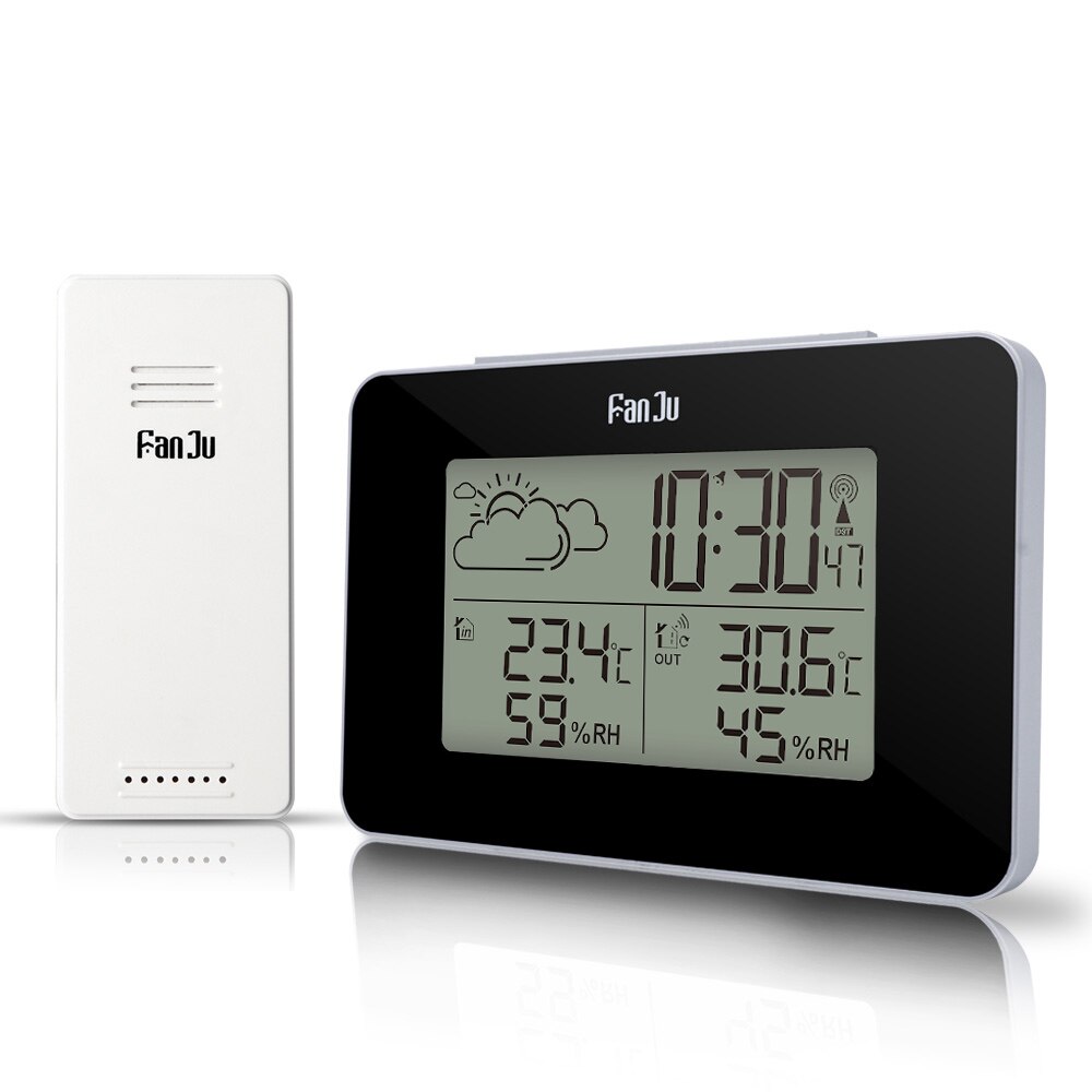 Alarm ur digitalt ur trådløs sensor temperatur luftfugtighed prognose snooze bord ure vejrstation