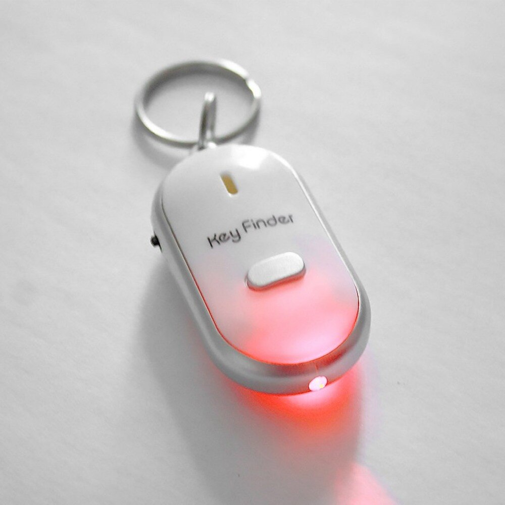 LED Whistle Key Finder Flashing Beeping Sound Control Alarm Anti-Lost Keyfinder Locator Tracker with Keyring 4 Colors For Choice