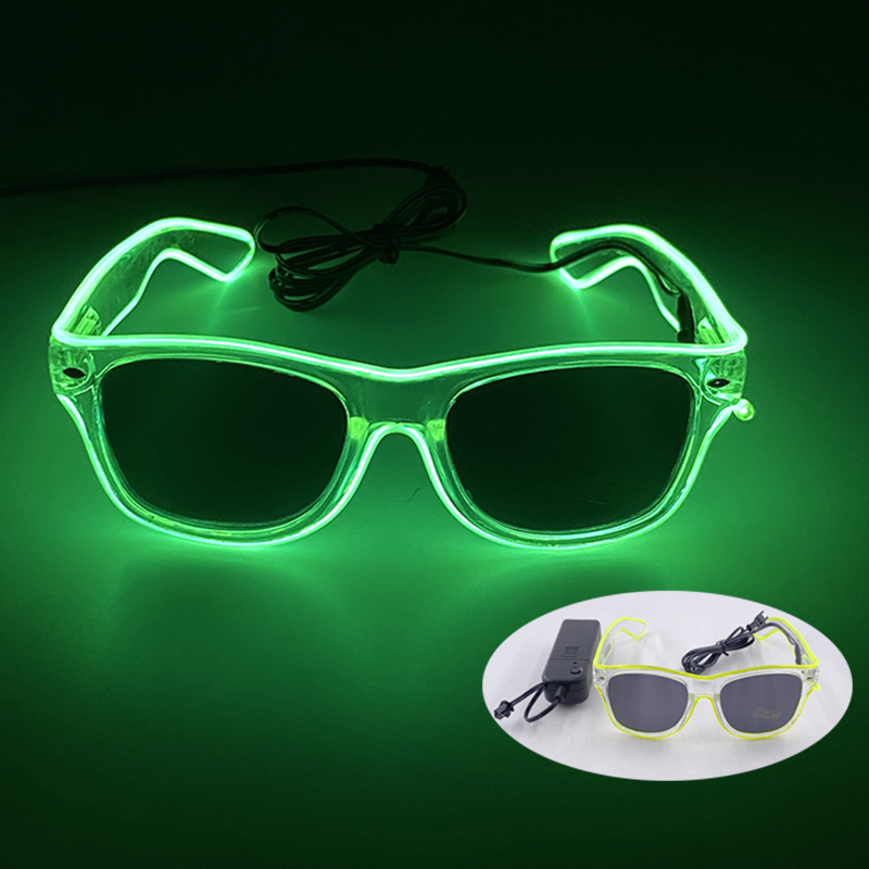 Neue 10 Farben leuchtende Dekor Kostüm Zubehör Neonlicht Sonnenbrille mit LED-Leucht brille leuchtet in dunkler Leistung: Rosa