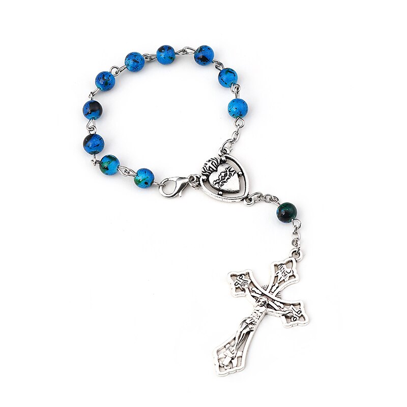 Pulseira traseira de jesus, joia 2021, tendência, coração de jesus, estátua de crucifixo, pulseira católica, presentes, liga de zinco virgem: SL6-1ZL