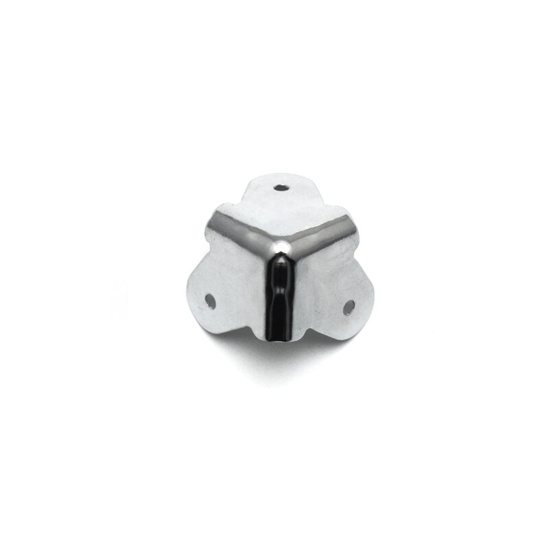 8PCS Guitar AMP Amplifier Corners - 3 Leg/3 Hole Metal Speaker Cabinet Protectors - Black & Silver