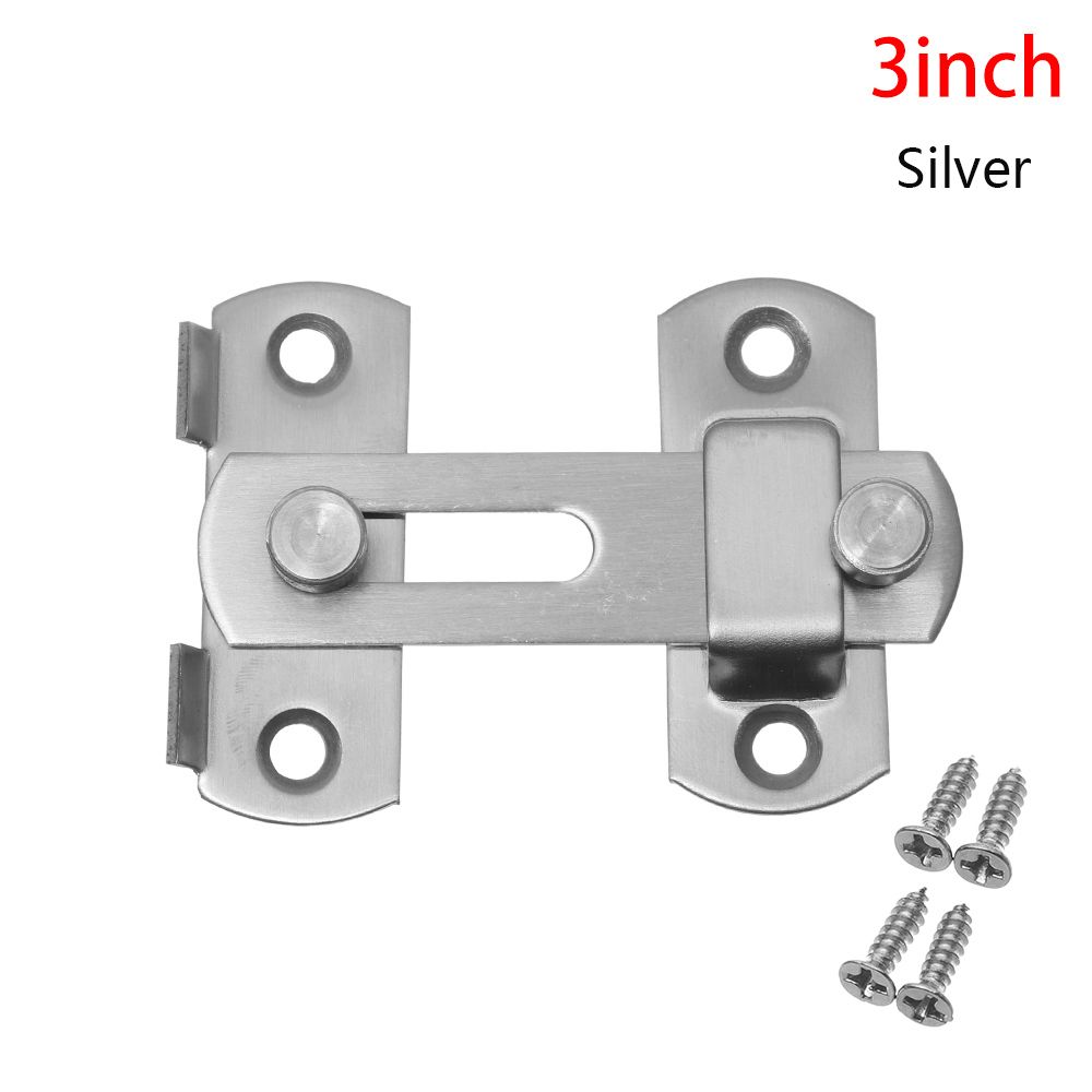 Stainless Steel Straight Lock Buckle Security Hasp Door Bolt Cabinet Catches Window Catch Lock Silent Gate Buckle Padlock Clasp: Black & White