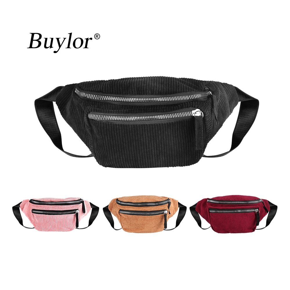 Buylor – sac banane en velours côtelé pour femmes, sacoche de poitrine de styliste, nouvelle , pochette pour téléphone, sac de voyage