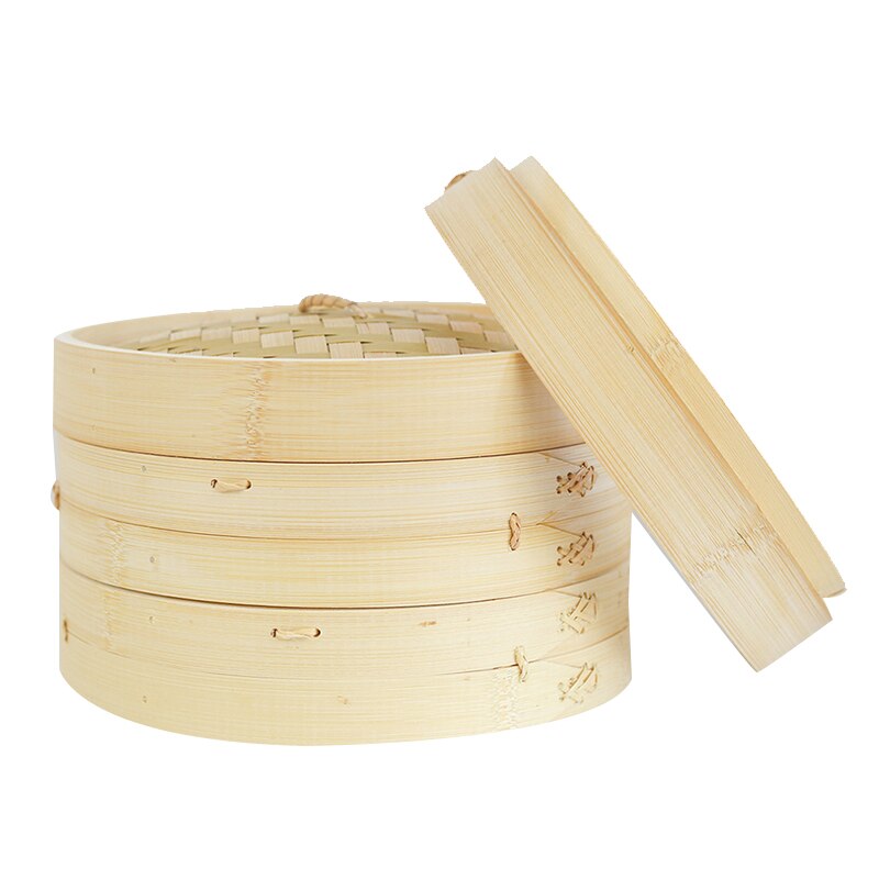 Vaporera de bambú de 12 pulgadas, tradicional de la cesta, cocina de alimentos, ideal para albóndigas, verduras, pollo, arroz al vapor-Natural