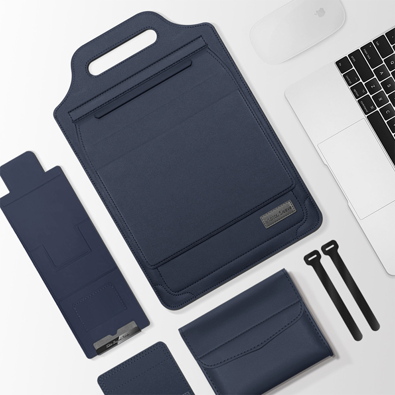 Bärbar multifunktionell laptopväska med justerbart laptopstativ och telefonställ för apple, macbook och huawei: Mörk khaki / 6-10 celler