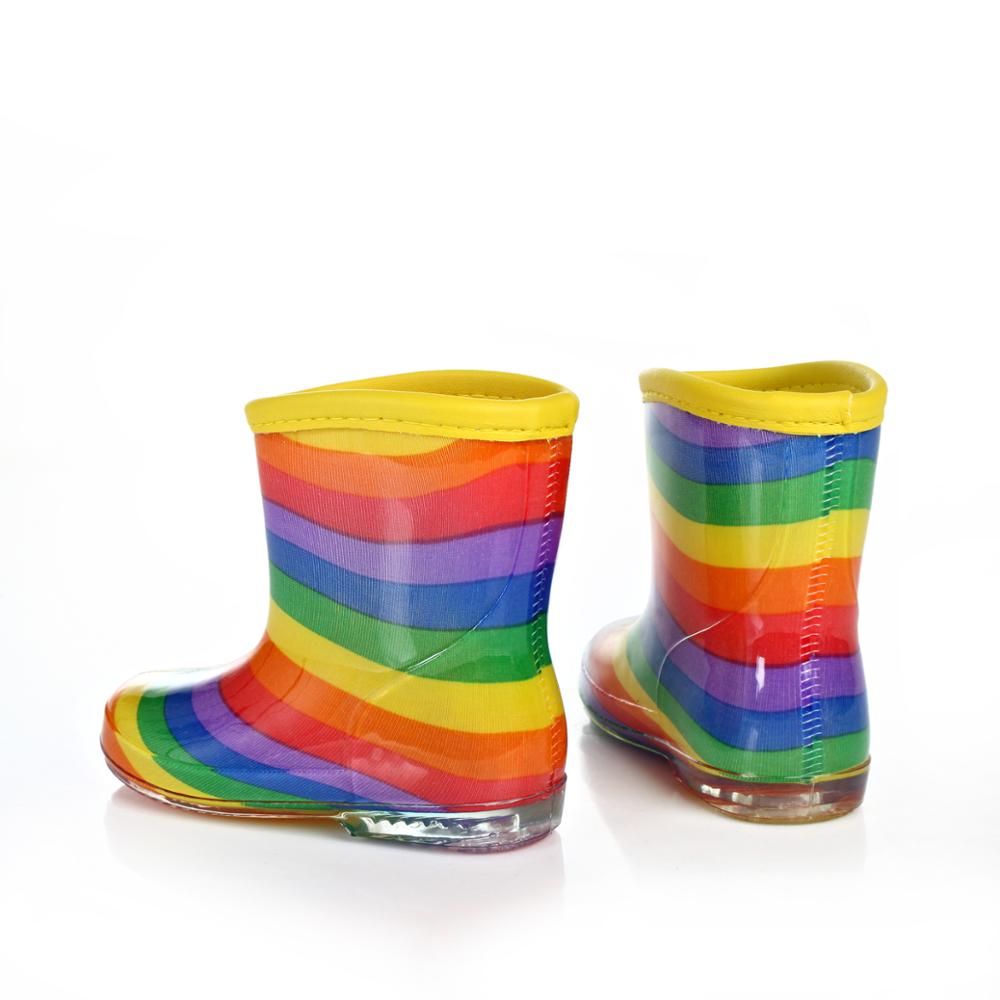 ¡Novedad! Botas de lluvia para niños y niñas, zapatos suaves de arcoíris, Botas de lluvia Loverly, zapatos antideslizantes, Galocha: 20CM
