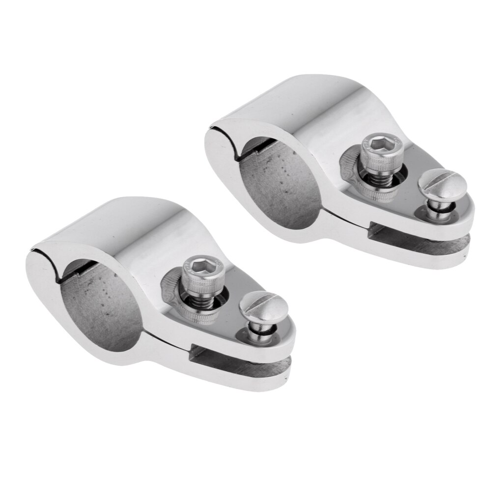 2 paquetes de bisagra superior Bimini de mandíbula, herrajes para barcos marinos de acero inoxidable de 7/8 pulgadas 22mm