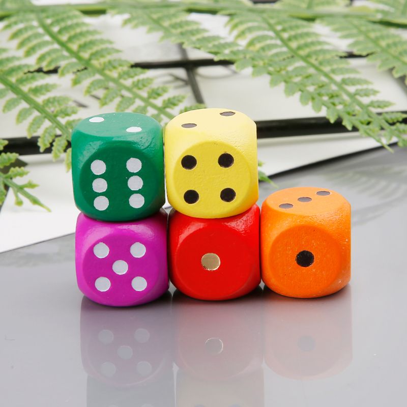 Neue 5 stücke 16mm Holz Würfel Anzahl Runde Ecke Hexaeder Für Familie Party DND Kind Spielzeug