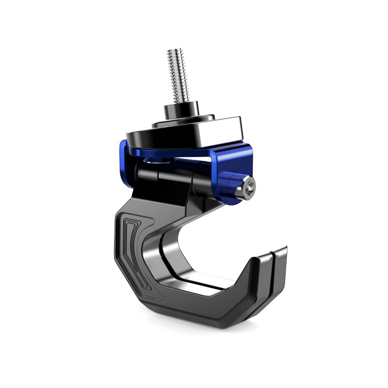 Soporte de aleación de aluminio para casco de motocicleta, Gancho Doble para moto, Scooter, bolsa, colgador con tornillo duradero: Azul