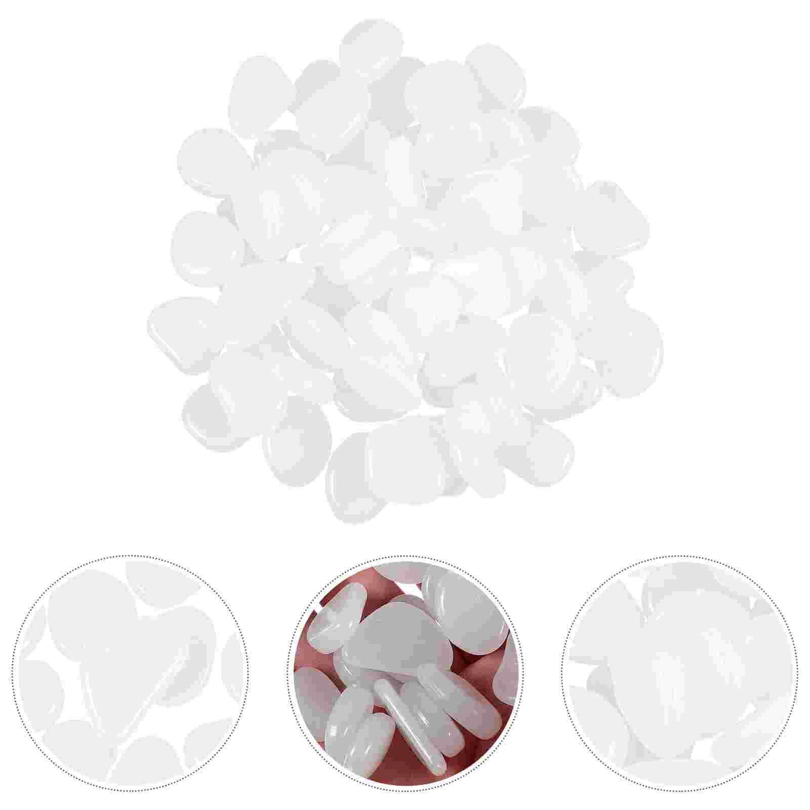OULLYY Natural White Polished Pebbles - 3/8 Inch Mini River Rocks For Plants, Succulents, Aquariums & Decor (2.2 LB Bag)
