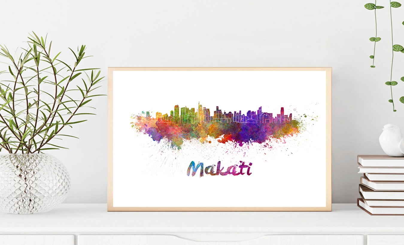 Makati Skyline Poster-Art Print Home Decor Monumenten Stad-Wall Art Poster Reizen Landschappen