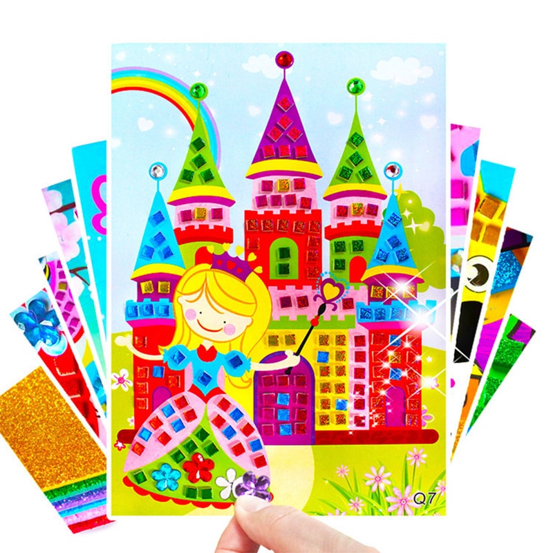 5PC rzemiosło dzieci zabawki dla dzieci diamentowa naklejka puzzle przedszkole materiał diy rzemiosło dla dzieci zabawki dla dziewczynek zabawki dla dzieci 04