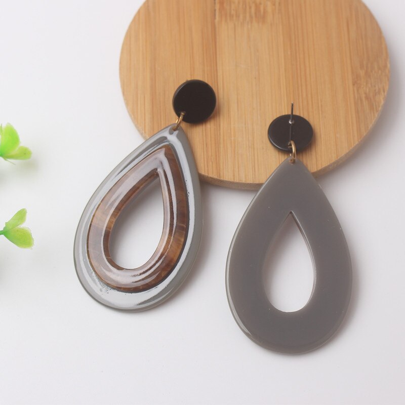 Exaggerated Big Dangle Earrings for Women Hollow Water Acrylic Statement Female Earrings pendientes mujer Ear Jewelry