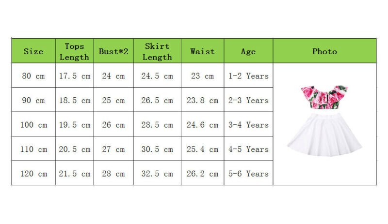 Set van 2 zomerkleding voor peuters en meisjes, een off-shoulder topje, rokje en jurkje
