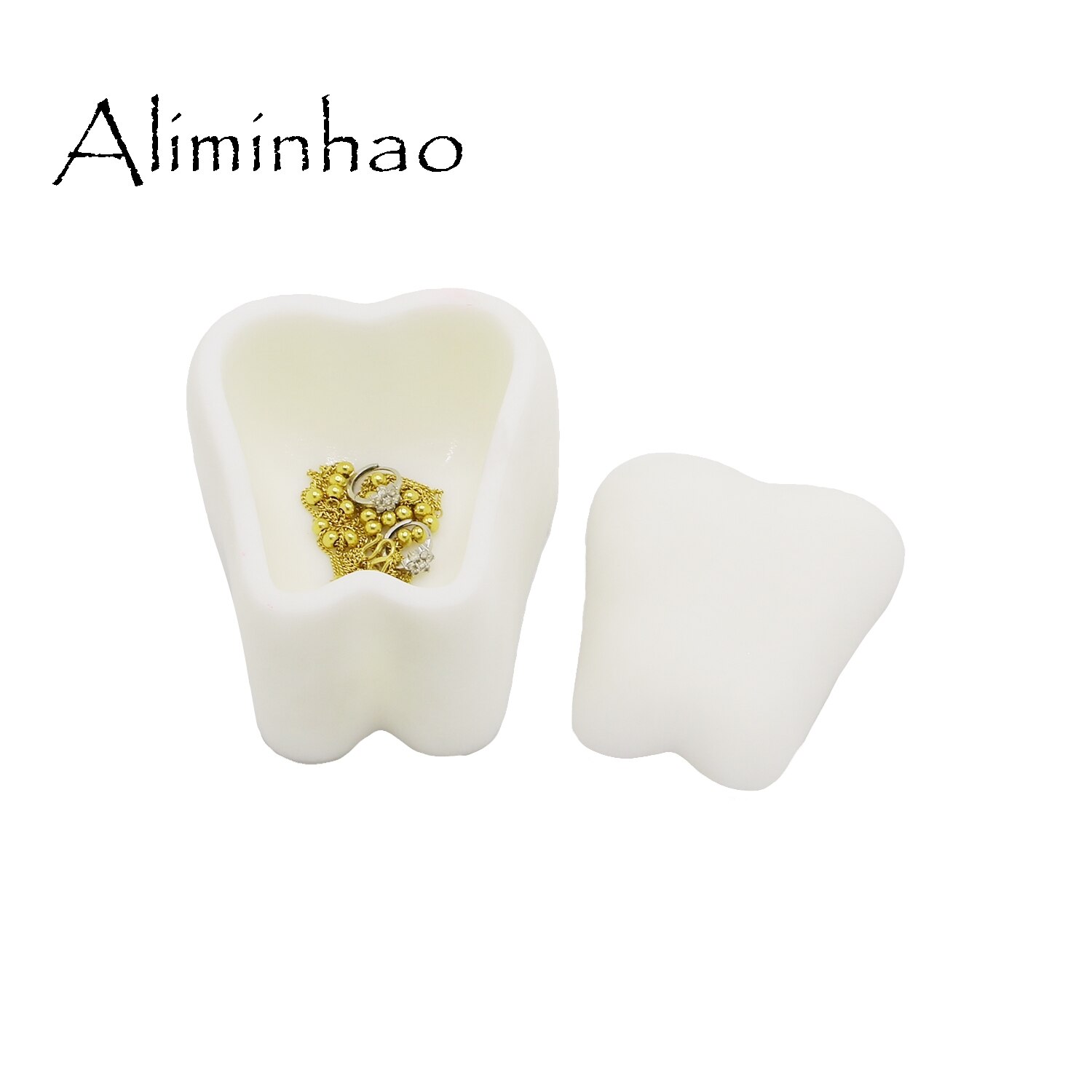 Dy0086 siliconen mallen in de vorm van een tanddoos voor een doe-het-zelf sieradendoosje voor meisjes, epoxyhars mal voor knutselen