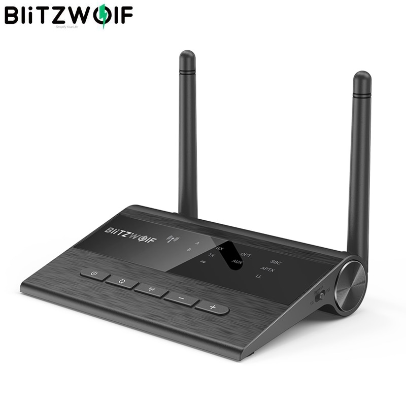 Blitzwolf BW-BR5 bluetooth V5.0 Portable Music Audio Receiver Transmitter Dual Antenna 2 in 1 Wireless Adapter for TV Speaker