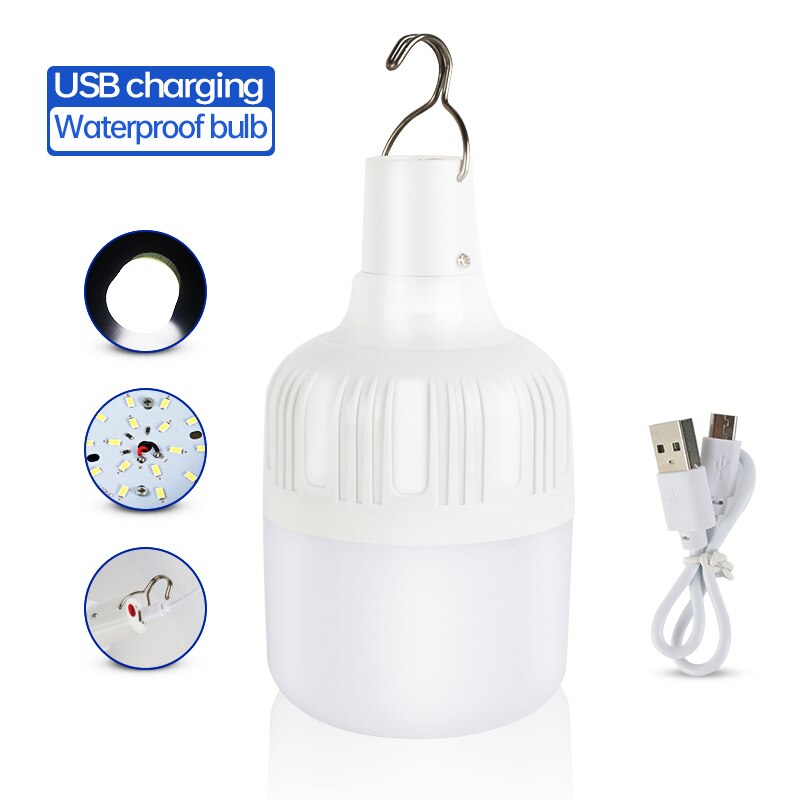 Outdoor Lamp USB Oplaadbare LED Noodverlichting Draagbare Tent Lamp Batterij Lantaarn BBQ Camping licht voor Patio/Veranda/ tuin