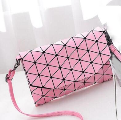 Matte Vrouwen Avondtasje Schoudertassen Meisjes Flap Handtas Mode Geometrische Casual Clutch Messenger Bag: Roze