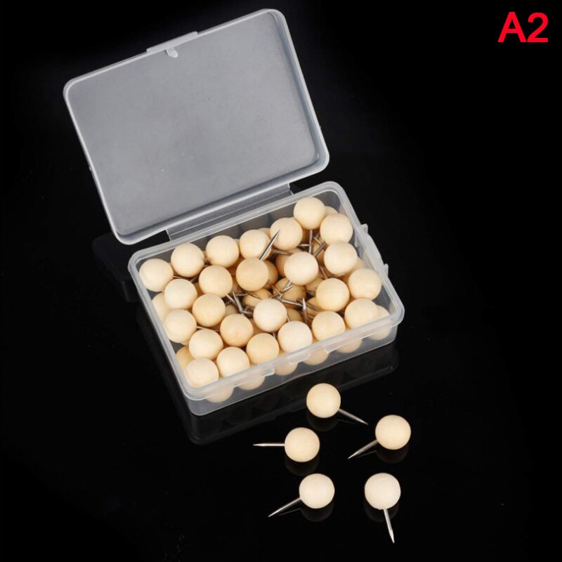 Map Markers Wooden Drawing Photo Wall Studs Cork Board Pins Thumbtack Pushpin Painting Tool Office School Supplies: A2