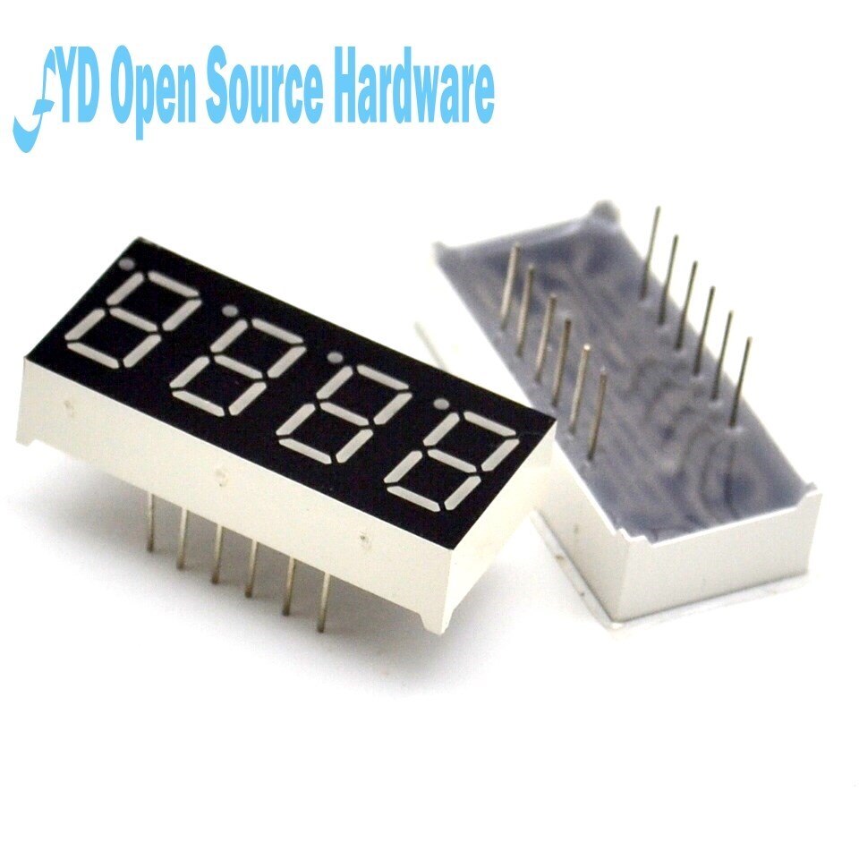 10 Uds 4 bit 4 bit tubo Digital Anode positivo común 0,36 "0.36in. Pantalla de LED rojo 7 dígito de segmento