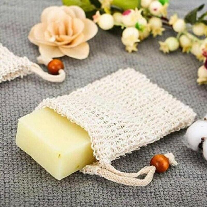 Exfoliating Shower Soap Bag Soap Saver Soap Bags Handmade Sisal Soap Bags Natural mesh Soap Saver Pouch Holder 1pc