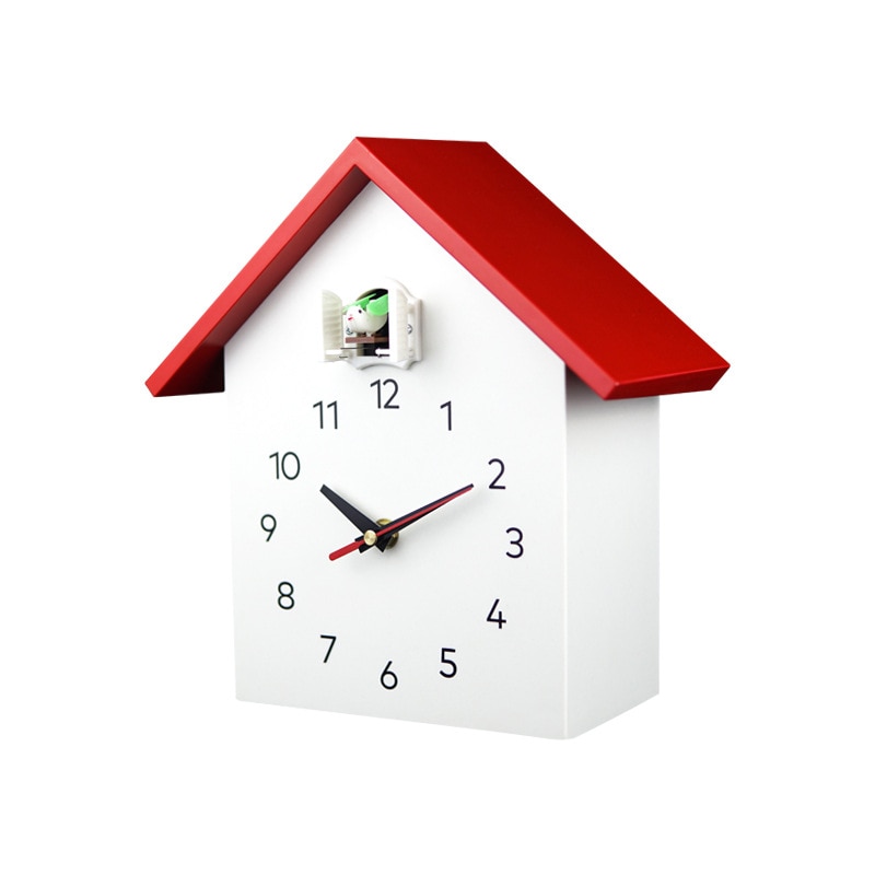 Cuckoo Quartz Wall Clock Modern Bird Hanging Watch Decoration Alarm Clocks Home Living Room Red