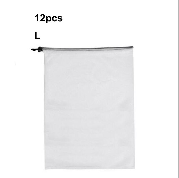 Sacs en maille réutilisables pour produits, 2 à 15 pièces, lavables, écologiques, sacs légers pour épicerie, stockage de fruits et légumes: 12pcs L