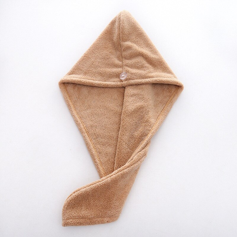 Asciugamano per capelli ad asciugatura rapida in microfibra magica asciugamani da bagno cappello da bagno avvolgente cappuccio rapido turbante toallas asciutti: marrone