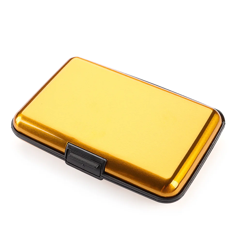 Aluminum Anti-Theft Wallets RFID Blocking Credit Card Holder RFID Wallet Metal Waterproof ID Card Case Coin Purse for Men Women: Gold