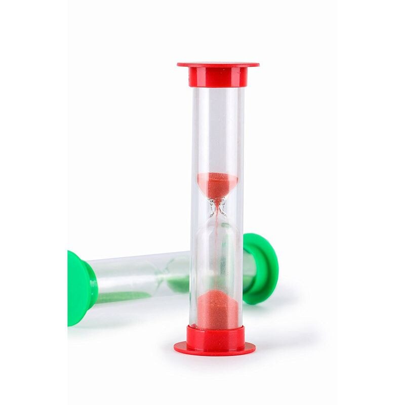 Sand timer sett  (5 min) stor 10 stk pakke -sett med fem minutters timeglass for barn, voksne - blå, grønn, rød av