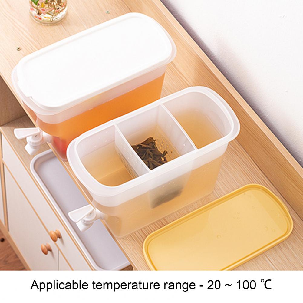 3.8L Water Pot Detachable Dust-proof Plastic Large Capacity Translucent Juice Dispenser Kitchen Supplies