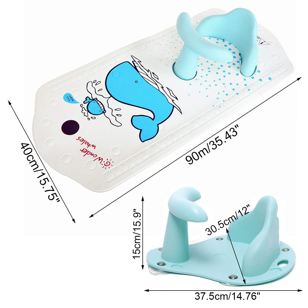 Tapis de bain bébé avec siège de douche bébé coussin de baignoire Support arrière antidérapant sécurité confortable chaise bébé siège de bain